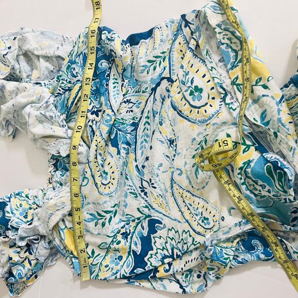 Lauren Ralph Lauren Paisley Print Off Shoulder Top Size S Small - Picture 7 of 8